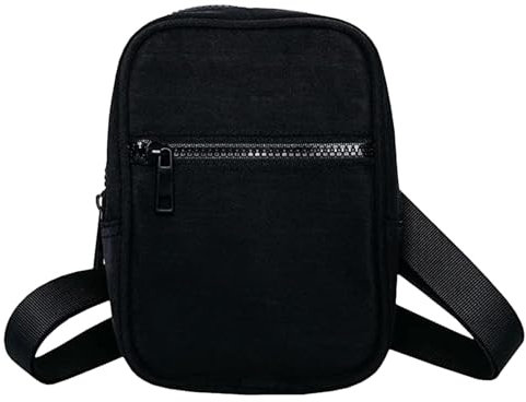 Nkmujil Kleine Tasche, Sling Bag, wasserdichte Sling Bag, trendige lässige Handy-Brusttasche, leichte Alltagstasche für den täglichen Gebrauch, Schwarz, Refer to