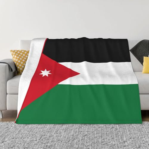 PHAYAH Decke mit jordanischer Flagge, gemustert, Klimaanlage, Decke für Sofa, Bett, Stuhl, Schlafzimmer, Geschenk, Reise, Wohnzimmer, Decke, 127 x 101 cm