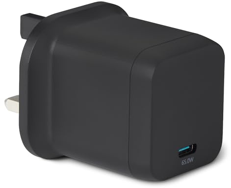 Amazon Basics Fast Charging USB C Nano GaN Wall Charger, 65W 1-Port PD 3.1 for Laptops, Tablets, Phones, Black