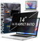 Filtre de confidentialité 14 pour ordinateur portable - Rapport d'aspect 16:10 - SOPPY - Anti-reflet - Anti-lumière bleue - Film de confidentialité amovible pour Hp/Dell/Acer/Lenovo/ThinkPad/Asus 14
