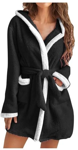 Yekdmxop Peignoir de sport en microfibre pour homme, femme, grande taille, peignoir en microfibre pour homme, femme, couleur unie, robe de chambre, idéal pour voyage, piscine, Noir , L