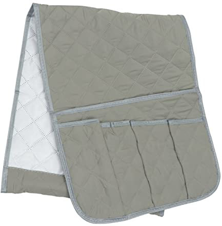 KICHOUSE Sofa Armrest Organizer Pouch Deep Grey Polyester Holder for Remote Control Magazines Snacks Couch Storage Solution for Living Room