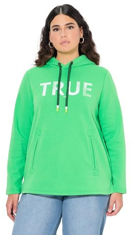 Ulla Popken Damen große Größen Übergrößen Plus Size Hoodie, True, Kapuze, Kordel, Taschen, Langarm