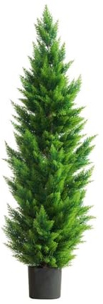 GSATREY Grandi Piante Da Interno, Pianta Finta Da Decorazione Per Interno Ed Esterno, Pianta Artificiale Da Esterno E Interno, Cipresso Artificiale, Decorazioni Casa, In Vaso Di Nero(90cm/35.4in)