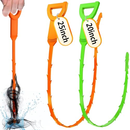 Beatifoyo Abflussverstopfungsentferner, Abflussschlange, Haarentferner, Haarschlange, Werkzeug, Abflussöffner, flexible Spüle für Abwasserrohre, Küche, Waschbecken, Badezimmer, Badewanne, WC, 2 Stück