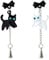 Cat Earrings, Black and White Diamond Cat Shape Earrings, Cat Alloy Jewellery for Fans