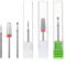 oruola 3 brocas para uñas acrílicas y de gel, juego de brocas de carburo 5 en 1, broca de lima eléctrica de 3/32 pulgadas, herramientas de manicura y pedicura para uso doméstico y salón (plateado