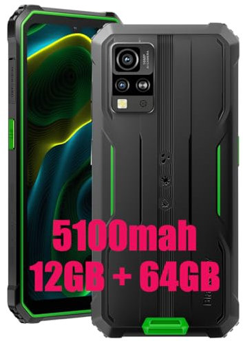 Blackview BV4800 SE (NFC) Téléphone Portable Incassable, 12Go+64Go/TF 1To Octa-Core, Android 15, 6.56 HD+, Smartphone Incassable, 5180mAh, 16MP+8MP, 4G Dual SIM, 3 Slot/GPS/Face ID/NFC Vert
