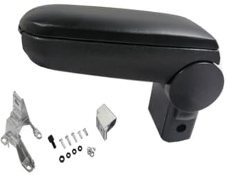 Mittelarmlehne Schwarz Kunstleder Mittelkonsole Armlehne mit Staufach Abklappbar Neu OVP Passgenau Kompatibel für VW Golf 4 Bora Jetta Audi A3