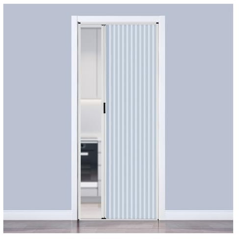 Puerta corredera plegable acordeon Interior Puerta plegable invisible de nido de abeja blanco, Separador Interior Puertas de acordeón para armarios Personalizable, 200 220 240 cm Alto Puerta Corredera