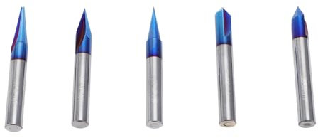 5pcs CNC -Router -Bits Set, 5 Winkeloptionen 1/4 Zoll Schaft CNC Holz Gravur Bit Set, Legierungskonstruktion 15 20 30 60 90 Grad Gravur Bit Set für MDF, Holz, Sperrholz