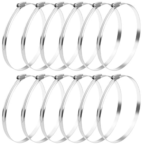 YFLeomry 12 Pièces Collier de Serrage Inox（110-130mm）Tuyau Ajustable Acier Inoxydable Collier Serrage Métallique pour la Plomberie, l'Automobile et les Applications Mécaniques Collier Serrage Inox