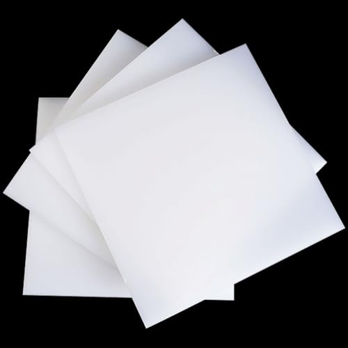 TIHONORI Plaque PP Rigide Blanche 250x250mm (Épaisseur 1–10mm) – Panneau Polypropylène Alimentaire Imperméable Résistant à la Chaleur, Découpe sur Mesure, Atelier,1mm 3 Pieces