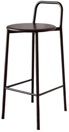 Linmeas-753 Taburetes de Bar de Altura de mostrador Taburete de Bar for Interior y Exterior de Hierro con Respaldo, Silla Alta Colorida de 55 cm Taburetes de Isla de Cocina(Negro)