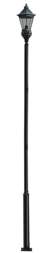 soudesileim Straßenlaternenmast, Tragfähigkeit 100kg, Mastleuchte Schwarz, Lampenmast für Verschiedenen Straßenlampen, Solarleuchten, Gartenlampen, Überwachungskameras (4m)