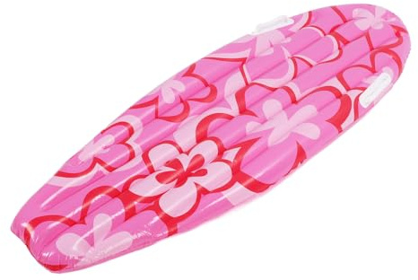 Yanmis Aufblasbares Surfbrett, 110 X 40 cm / 43,3 X 15,7 Zoll Surfbrettflöße PVC Pool Float mit Rosa Blumendesign für Sommer -Strandparty -Geburtstag Luau Events