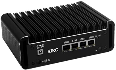 SJRC Mini PC with 4x2.5 Gigabit I226-V LAN, J6413 Firewall Appliance 2xM2_NVMe, Micro Desktop Computer, Dual SATA, Triple Display, OPNsense, 5xUSB, TF, DDR4 16GB RAM 128GB SSD