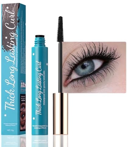 Mascara für ältere Frauen schwarze - 5D Wimperntusche Wasserfest Nicht Verklumpend, Hypoallergen, Volumengebend für dünner werdende Wimpern ＆ empfindliche Augen,wischfeste Formel (Schwarz, 10Ml)