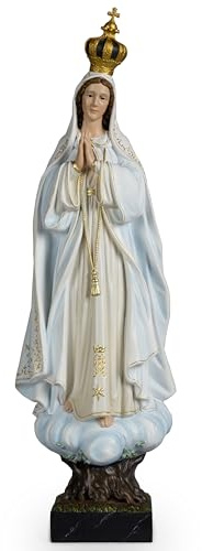 Buildclassic Statue Our Lady of Fatima, Heilige Mutter, Statue für Altar, religiöses Geschenk, heiliges Herzstück für Zuhause, Kirche, Krankenhaus, Renaissance, handbemalt von Buildclassic