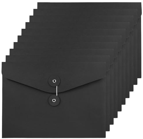 10 Stück Dokumententasche A5, 24x17cm Kraftpapier Sammelmappe, Kraftpapier Mappe Mit Externe Taste, Präsentationsmappe, Aktentasche Aktenordner, Mappen Pappe Für Büro Schule Zuhause