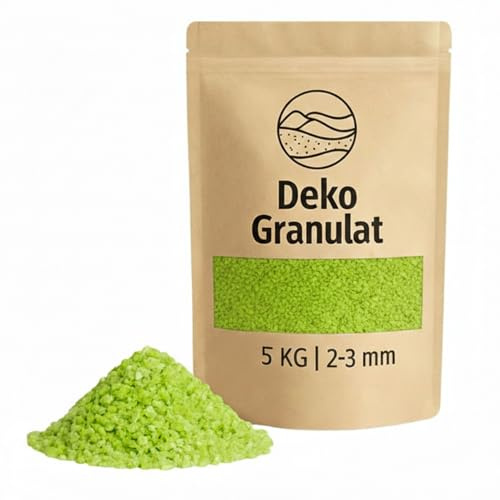 Deko-Granulat apfelgrün als farbige Streudeko - 5 kg kleine Deko-Steine Ø 2-3 mm für Gläser, Vasen