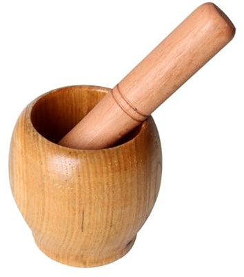 LLTCMYGS Mortier et Pilon en Bois Montessori, Jouet sensoriel de Vie Pratique pour Tout-Petits,Garlic Crusher