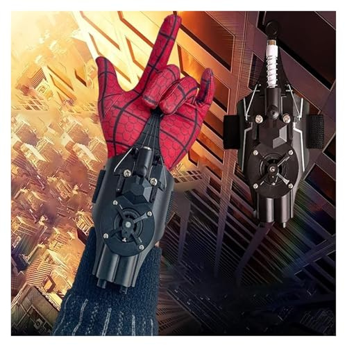 Lance-Toile d'araignée, Gadgets Cool électriques de tireur Corde d'araignée Vraie 9,8 Pieds, Lanceur(Black)
