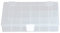 hünersdorff Sortimentskasten PP-Compact mit 18 Fächern | stabile Sortierbox für Schrauben und andere Kleinteile | feste Facheinteilung | 17 x 25 x 4,6 cm, transparent