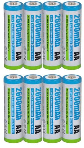 8 STK. Akku NI-MH Mignon AA HR6, KR6, LR6, R6, L6-2600mAh