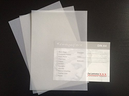 50 Blatt DIN A4 210x297 mm 200g/m² PREMIUM Transparentpapier klar - weiß - exzellente Durchsicht