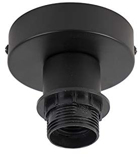 Qazqa - Modern Deckenleuchte I Deckenlampe I Lampe I Leuchte mattschwarz ohne Schirm - Combi I Wohnzimmer I Schlafzimmer - Stahl Rund - LED geeignet E27