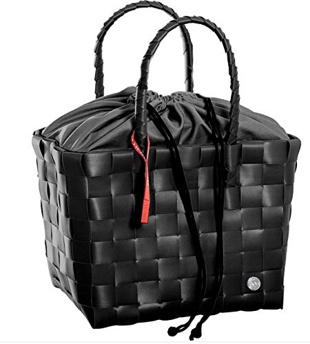 Shopper Einkaufskorb Witzgall Ice-Bag mit Stoff zum Schließen Vintage Kunststoff (schwarz)