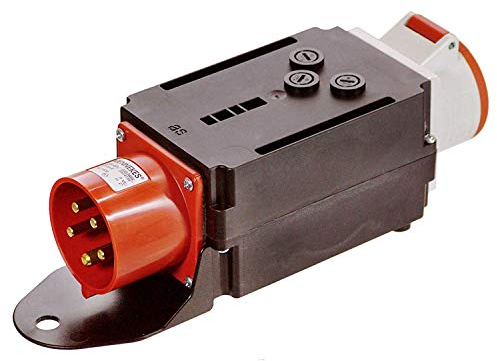as - Schwabe MIXO Distributore di corrente ad alta tensione – Spina CEE 400 V/32 A/5 poli, ca. 7 kW – Adattatore di corrente – 1 presa CEE 400 V 16 A, 5 poli – Stazione di alimentazione – Esterni –