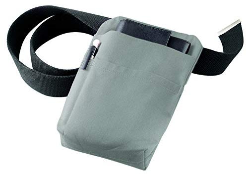 EXNER Kellnertaschen-Halfter, Kellnerhalfter, Halfter, Gürteltasche aus Stoff für Börsen & Blöcke - ohne Gürtel und Deko (Silbergrau)