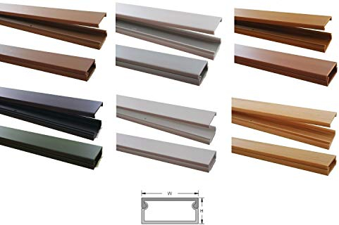 netproshop 1m Kabelkanal 25,4x11mm (Außenmaß) versch. Farben selbstklebend, Farbe:Hellbraun Meliert