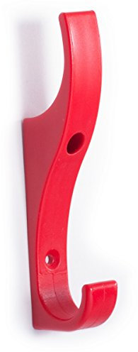 Toughook unzerbrechliche Sicherheits-Kleiderhaken aus Kunststoff, 10 Stück, plastik, rot, Large