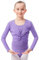 tanzmuster ® Ballettjacke Mädchen Langarm - Mia - aus sehr weichem Baumwollstoff Ballett Top zum Reinschlüpfen in Lavendel, Größe 164/170