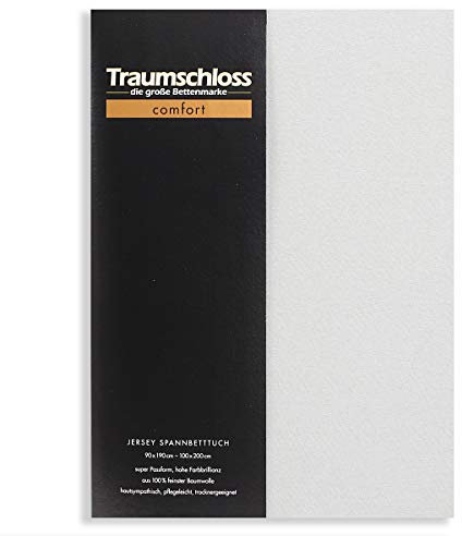 Traumschloss Spannbetttuch »Comfort« 100% Baumwolle | Edel-Jersey | bügelfrei | Silber (hell) | 180-200x200cm