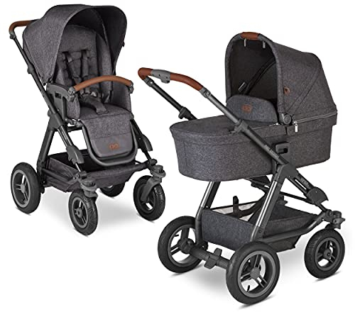 ABC Design Kinderwagen Viper 4 – Kinderwagen für Neugeborene & Babys bis 22 kg – Geländetauglich – Radfederung & Lufträder – höhenverstellbarer Schieber – Farbe: street