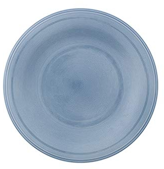 Villeroy & Boch like. by Color Loop Horizon Frühstücksteller, ø 21,3 cm, Dessertteller mit modernem Rillenmuster, Premium Porzellan, Blau, 1 Stück