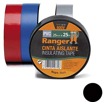 Cinta aislante 25m x 25mm negra PVC RANGER