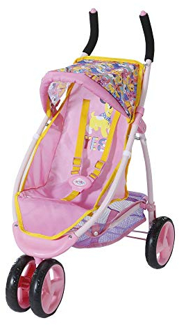 BABY born 828656 Poussette Jogger pour Poupée de 43 cm, Jeu Créatif Suscite l'Empathie et Développe les Aptitudes Sociales, pour les Petits de 3 ans et + - Contient un Sac de Courses