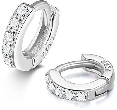 5mm Tiny Mini Creolen Silber 925 Klein Kreolen Klappcreolen Zirkonia Knorpel Ohrpiercing Forward Helix Huggie Hoop Earrings Small Greolen Ohrringe