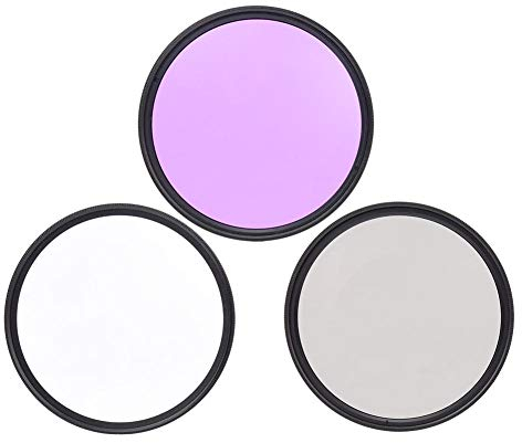 Ensemble de Filtres pour Appareil Photo, 67mm UV + CPL Polarisant + FLD Kit Filtres en Verre Optique Universel pour pour pour DSLR