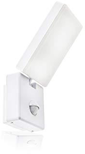 HUBER LED Wandlampe mit Bewegungsmelder 140° 10W, 800lm, IP54 LED Außenleuchte mit Bewegungssensor I Wandleuchte innen, schwenkbar, drehbar, weiß