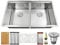 LQS Undermount Kitchen Sink 32x 19,Workstation Ledge Kitchen Sink Handmade Undermount Sink 50/50 Double Bowl Stainless Steel Kitchen Sinks, 16 Gauge with Deep Kitchen Sink
