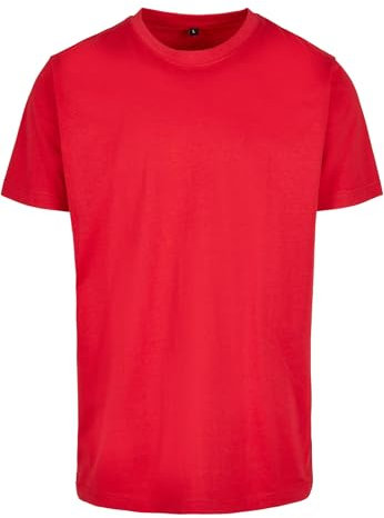 Build Your Brand T- Shirt Round Neck Homme, Rouge (Cityred), S