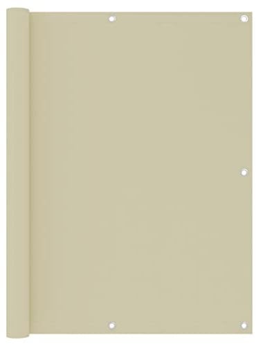 vidaXL Ecran de Balcon Brise-Vue Brise-Vent de Jardin Ecran de Protection Ecran d'Intimité Confidentialité Extérieur Crème 120x300 cm Tissu Oxford
