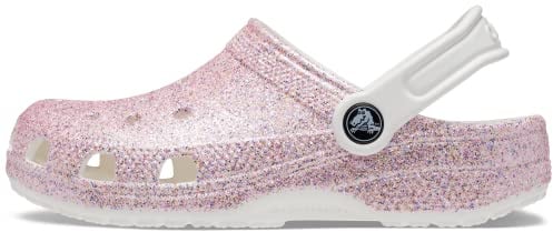 Crocs Classic Glitter Clog K, Holzschuh, White/Rainbow,