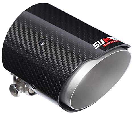 Auspuffspitzen Auspuff, Universal Kohlefaser Auto Auspuff Endrohr 2,9 Zoll Einlass 3,5 Zoll Einzelauslass Trucks Auto Auspuffanlage Zubehör